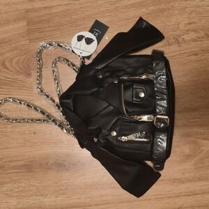 Leather jacket purse